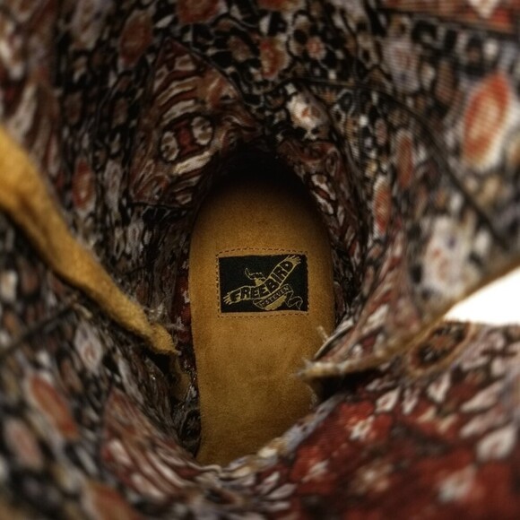 FREEBIRD by Steven Riot Tan Suede Tied Chunky Heel Ankle Cowgirl Boots Womens 6 - Picture 6 of 11